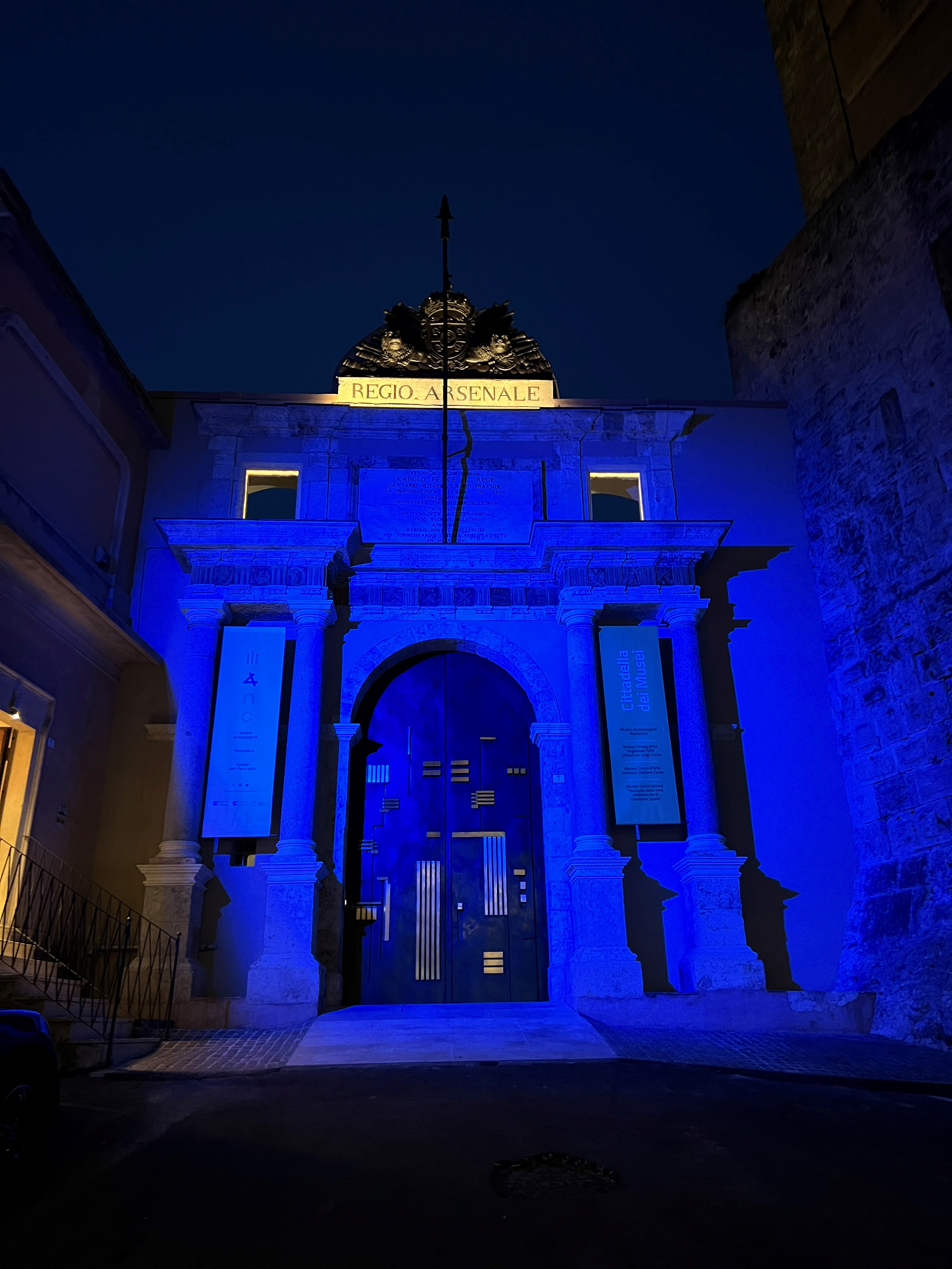 Illuminazione della Porta Arsenale dei Musei Nazionali di Cagliari